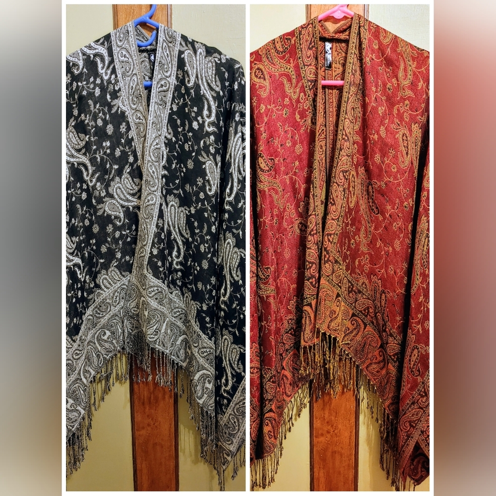 Aria’s House: Boho Shawl/Cape Bundle – Festival Ready! Paisley Pashmina